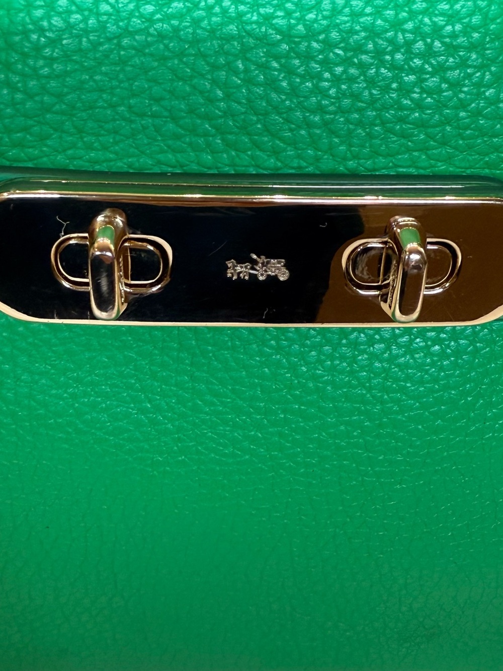 COACH Swagger Carryall 27 Satchel Pebble Leather Kelly Green | Style 34408 - Picture 9 of 13